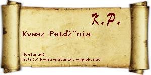 Kvasz Petúnia névjegykártya